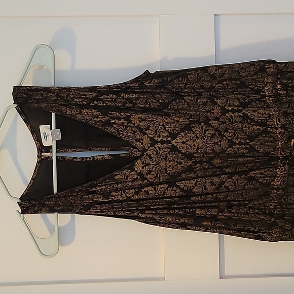 Old Navy Black & Gold Sleeveless Jumpsuit sz M - Picture 2 of 5